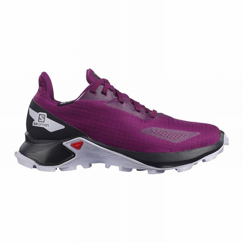 Salomon Israel ALPHACROSS BLAST CLIMASALOMON™ WATERPROOF - Kids Trail Running Shoes - Purple/Black (